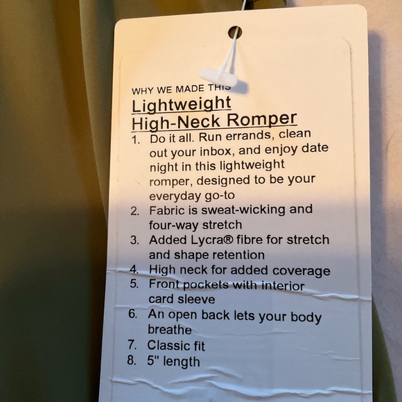 Lululemon romper NWT - Picture 4 of 5